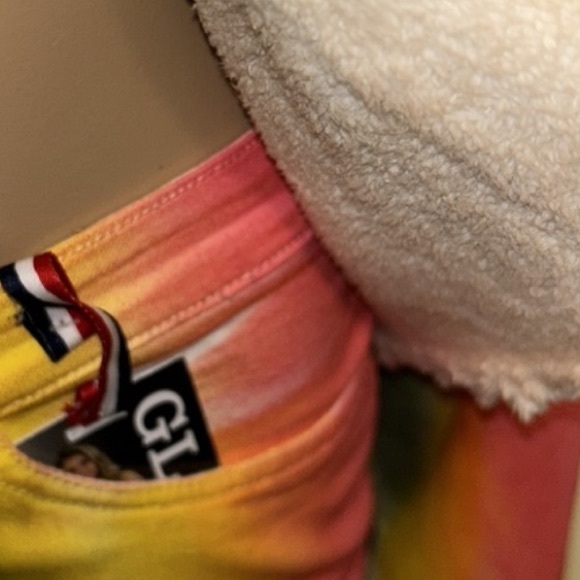 Glory Denim Trucker Jacket Tie Dye  sherpa lined fray hem  Size 3X  X Large - Picture 12 of 17